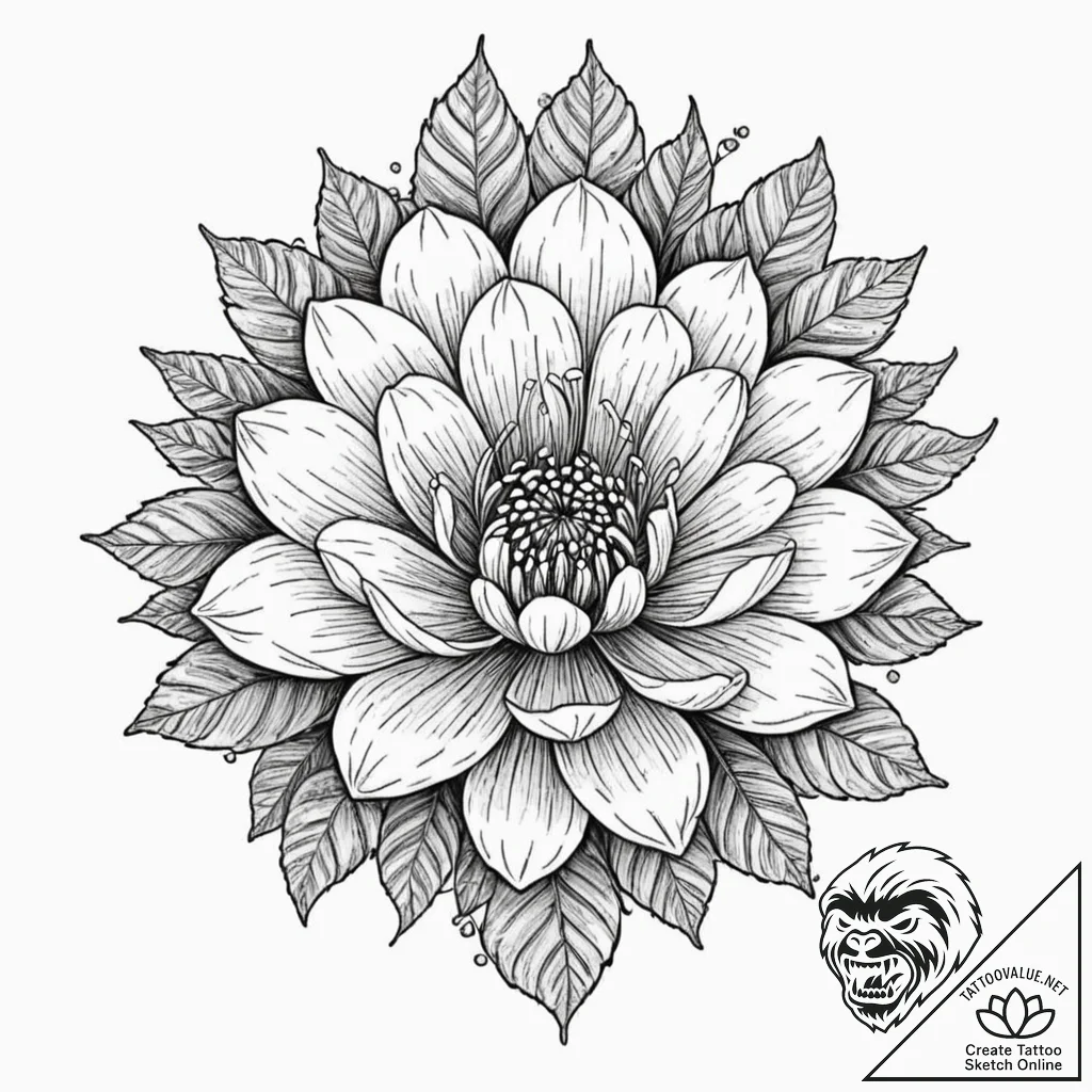 Flower blooming from the barrel of a rusted g... - tattoo sketch (№1753300466_0, 23.07.2025 19:54) — tattoovalue.net