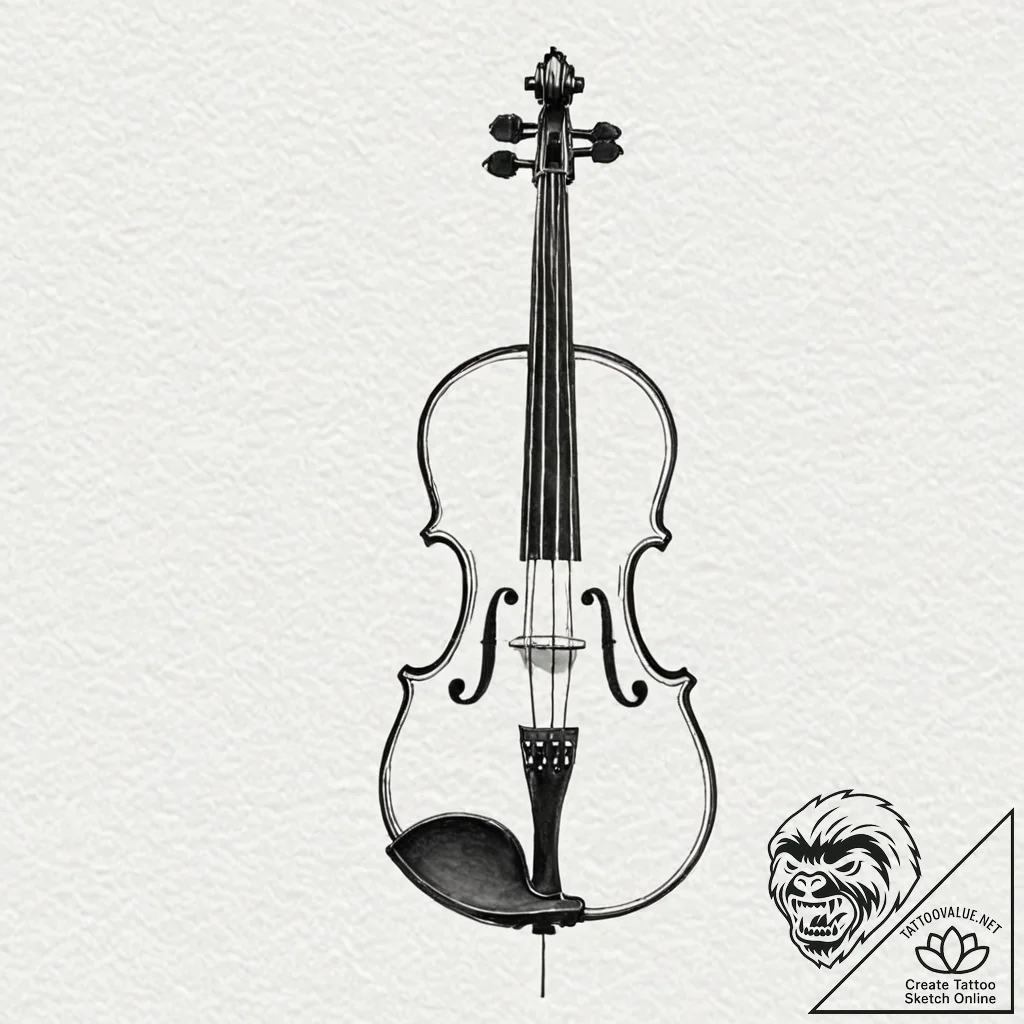 Violin or cello, classic and elegant, tattoo... - tattoo sketch (№1753300722_0, 23.07.2025 19:58) — tattoovalue.net
