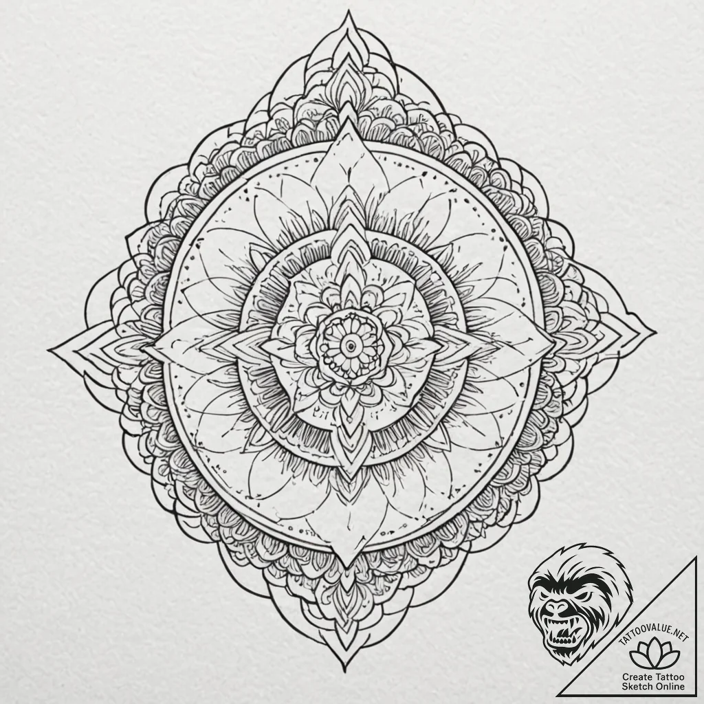 N, tattoo drawing outline, on a clean white p... - tattoo sketch (№1753301526_0, 23.07.2025 20:12) — tattoovalue.net
