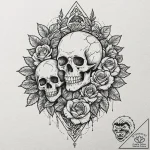 Forest, tattoo flash sheet design, chicano ta… – tattoo sketch (№1753301969_0, 23.07.2025 20:19) — tattoovalue.net