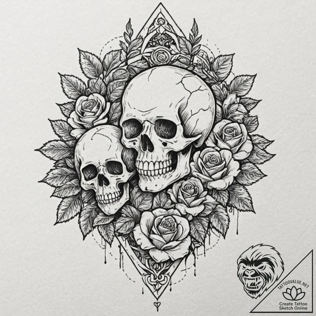 Forest, tattoo flash sheet design, chicano ta... - tattoo sketch (№1753301969_0, 23.07.2025 20:19) — tattoovalue.net