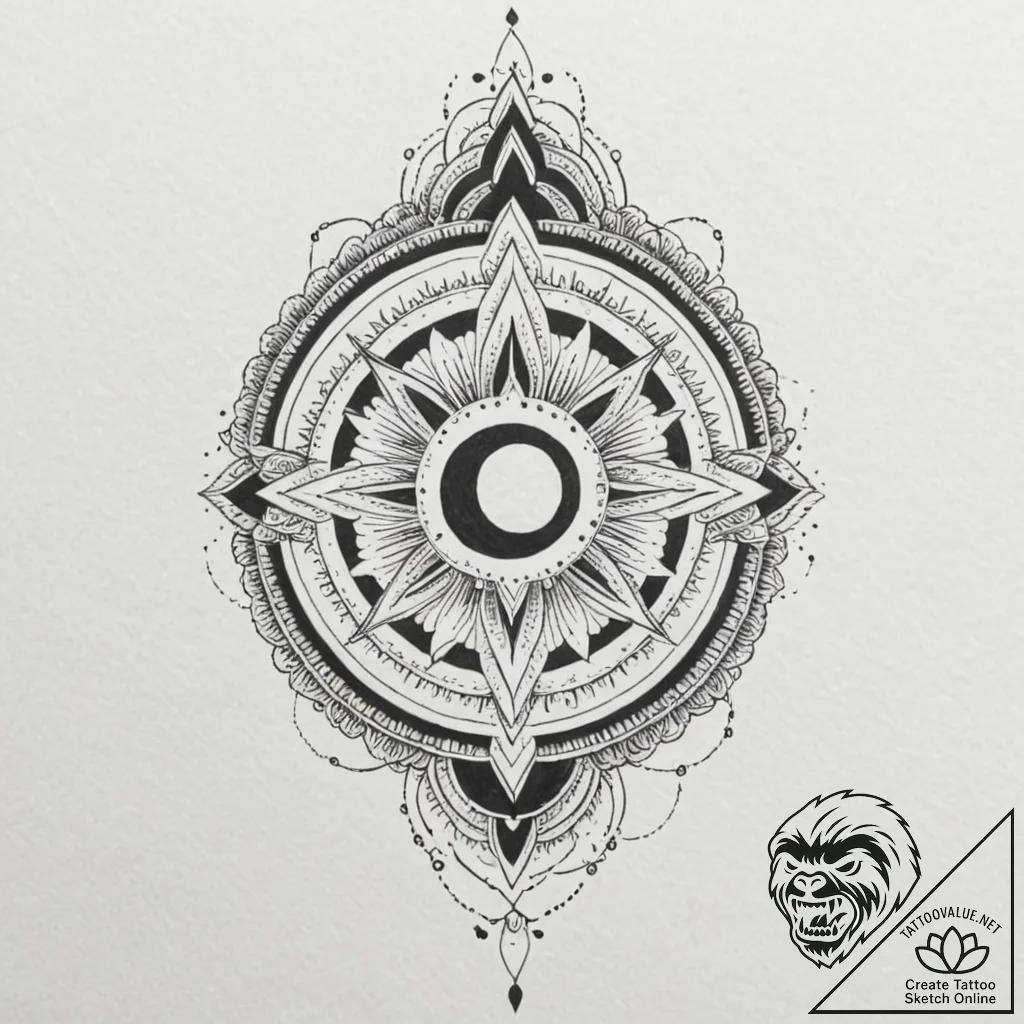Eclipse blade forming through mist, tattoo fl... - tattoo sketch (№1753302425_0, 23.07.2025 20:27) — tattoovalue.net
