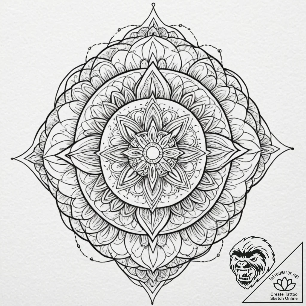 Needle blade beneath spectral tree, tattoo sk... - tattoo sketch (№1753302601_0, 23.07.2025 20:30) — tattoovalue.net
