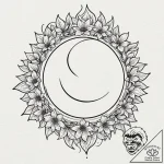 Eclipse bloom breaking through void, ink illu… – tattoo sketch (№1753302703_0, 23.07.2025 20:31) — tattoovalue.net