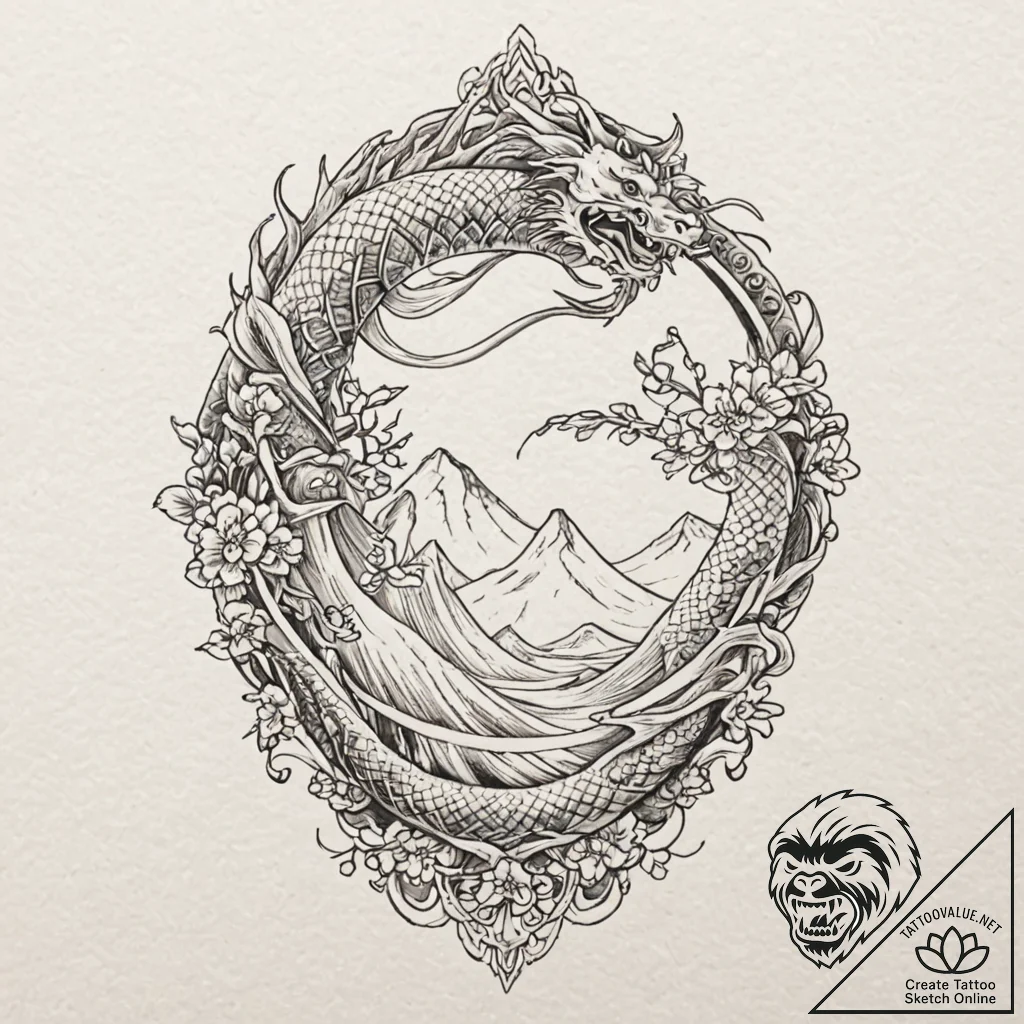 Hollow relic beneath celestial gate, tattoo s... - tattoo sketch (№1753303672_0, 23.07.2025 20:47) — tattoovalue.net