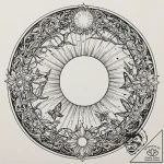 Swarm of moths beneath eclipsed sun, tattoo d… – tattoo sketch (№1753304129_0, 23.07.2025 20:55) — tattoovalue.net