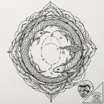 Koi dragon swimming through storm, tattoo ske… – tattoo sketch (№1753304306_0, 23.07.2025 20:58) — tattoovalue.net