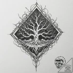 Undying roots binding shattered relic, tattoo… – tattoo sketch (№1753358801_0, 24.07.2025 12:06) — tattoovalue.net