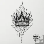 Arcane crown floating above flames, tattoo fl… – tattoo sketch (№1753358980_0, 24.07.2025 12:09) — tattoovalue.net