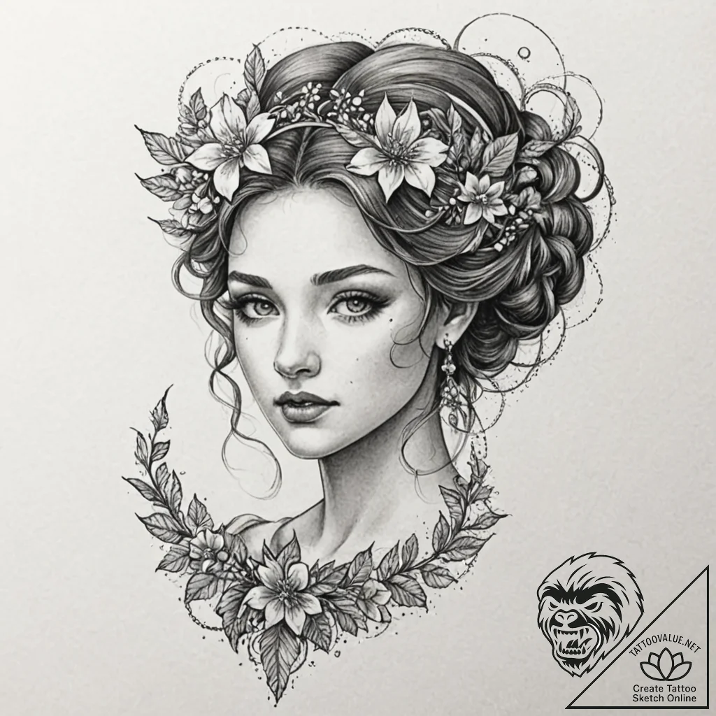 Themis, tattoo line art, on a clean white pap... - tattoo sketch (№1753360279_0, 24.07.2025 12:31) — tattoovalue.net