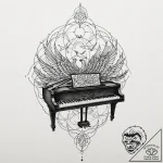 Piano keys morphing into a flock of birds, ta… – tattoo sketch (№1753361169_0, 24.07.2025 12:46) — tattoovalue.net