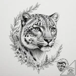 A snow leopard in the mountains (is there, bu… – tattoo sketch (№1753361452_0, 24.07.2025 12:50) — tattoovalue.net
