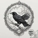 Raven spiral etched in bone, tattoo flash she… – tattoo sketch (№1753361886_0, 24.07.2025 12:58) — tattoovalue.net