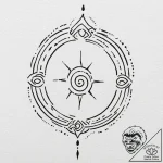 Graven sigil spinning through mist, artistic… – tattoo sketch (№1753363046_0, 24.07.2025 13:17) — tattoovalue.net