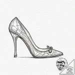 Glass slipper from cinderella, with a crack i… – tattoo sketch (№1753363488_0, 24.07.2025 13:24) — tattoovalue.net