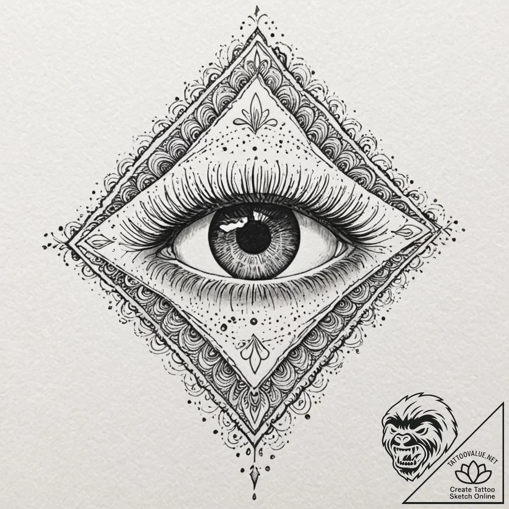 Peacock eye reflecting starlight, tattoo sket... - tattoo sketch (№1753364075_0, 24.07.2025 13:34) — tattoovalue.net