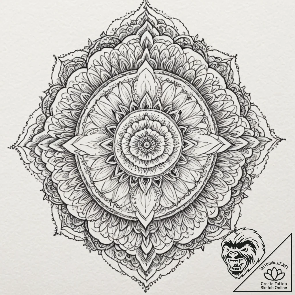 Burning path through ancient forest, ink illu... - tattoo sketch (№1753369493_0, 24.07.2025 15:04) — tattoovalue.net