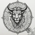 Labyrinth with a minotaur’s shadow at its cen… – tattoo sketch (№1753371246_0, 24.07.2025 15:34) — tattoovalue.net