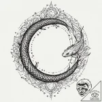 Koi serpent beneath celestial rift, tattoo dr… – tattoo sketch (№1753372683_0, 24.07.2025 15:58) — tattoovalue.net