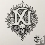 Xenon flame devouring rune, tattoo drawing ou… – tattoo sketch (№1753372896_0, 24.07.2025 16:01) — tattoovalue.net