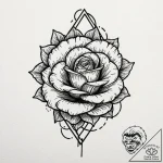 Atomic rose in neon cage, tattoo sketch desig… – tattoo sketch (№1753374994_0, 24.07.2025 16:36) — tattoovalue.net