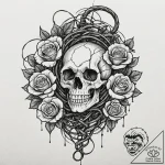Atomic serpent coiled in wires, ink illustrat… – tattoo sketch (№1753375411_0, 24.07.2025 16:43) — tattoovalue.net