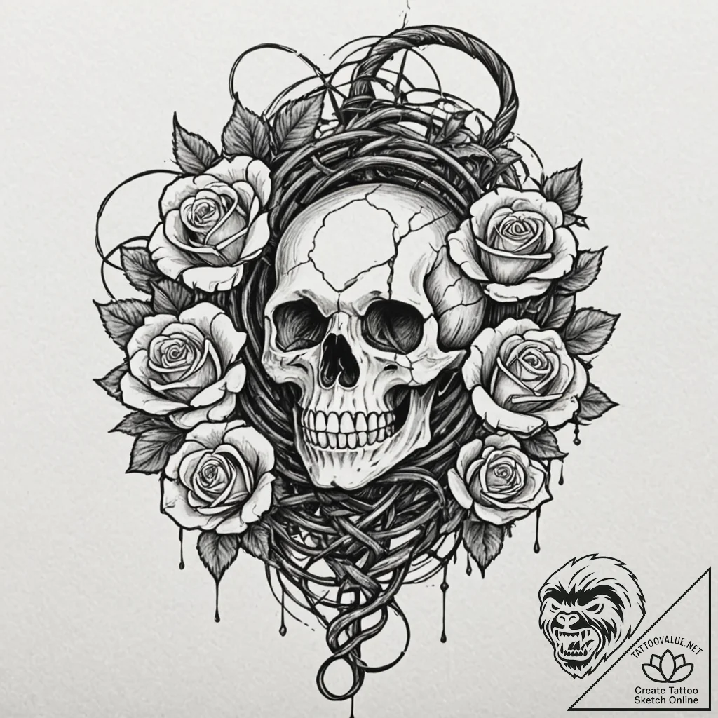 Atomic serpent coiled in wires, ink illustrat... - tattoo sketch (№1753375411_0, 24.07.2025 16:43) — tattoovalue.net