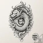 The biohazard symbol, ink illustration for ta… – tattoo sketch (№1753377713_0, 24.07.2025 17:21) — tattoovalue.net