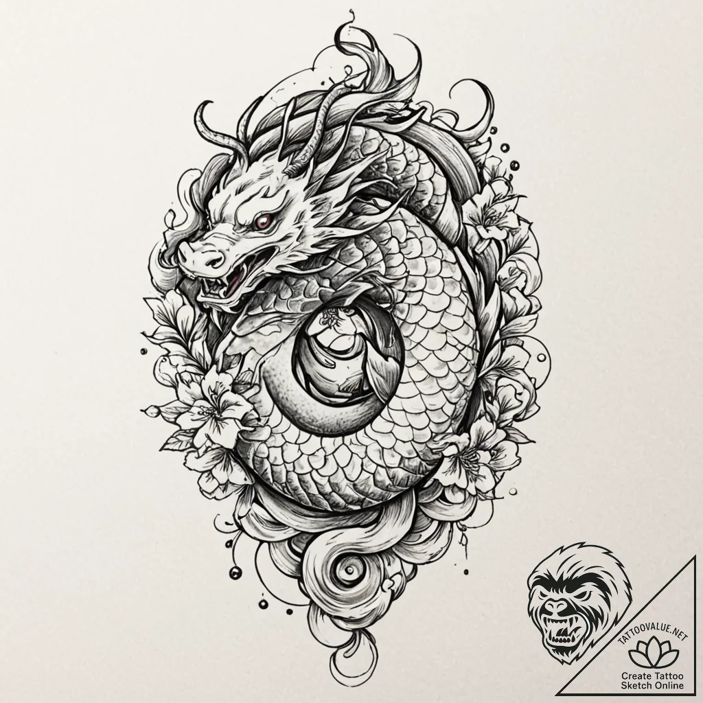 The biohazard symbol, ink illustration for ta... - tattoo sketch (№1753377713_0, 24.07.2025 17:21) — tattoovalue.net