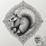 Skunk, tattoo sketch design, on a clean white… – tattoo sketch (№1753378530_0, 24.07.2025 17:35) — tattoovalue.net
