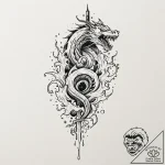 Animated dagger dripping with venom, ink illu… – tattoo sketch (№1753379373_0, 24.07.2025 17:49) — tattoovalue.net