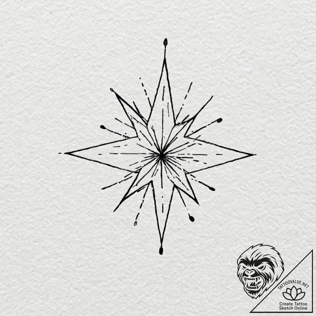 Zenith star at the highest point in the night... - tattoo sketch (№1753381222_0, 24.07.2025 18:20) — tattoovalue.net