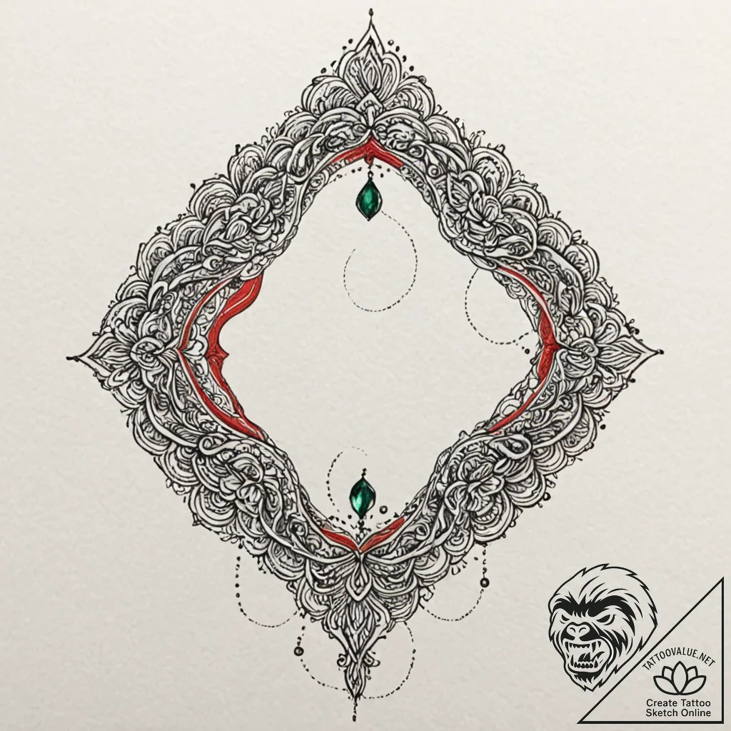 Emerald scales reflecting starlight, artistic... - tattoo sketch (№1753382268_0, 24.07.2025 18:37) — tattoovalue.net