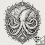 Kraken eye beneath frozen sea, tattoo sketch… – tattoo sketch (№1753382698_0, 24.07.2025 18:44) — tattoovalue.net