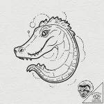 Crocodile with glowing hieroglyphs on its sca… – tattoo sketch (№1753383510_0, 24.07.2025 18:58) — tattoovalue.net