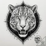 Jaguar relic devouring starlight, tattoo draw… – tattoo sketch (№1753384541_0, 24.07.2025 19:15) — tattoovalue.net