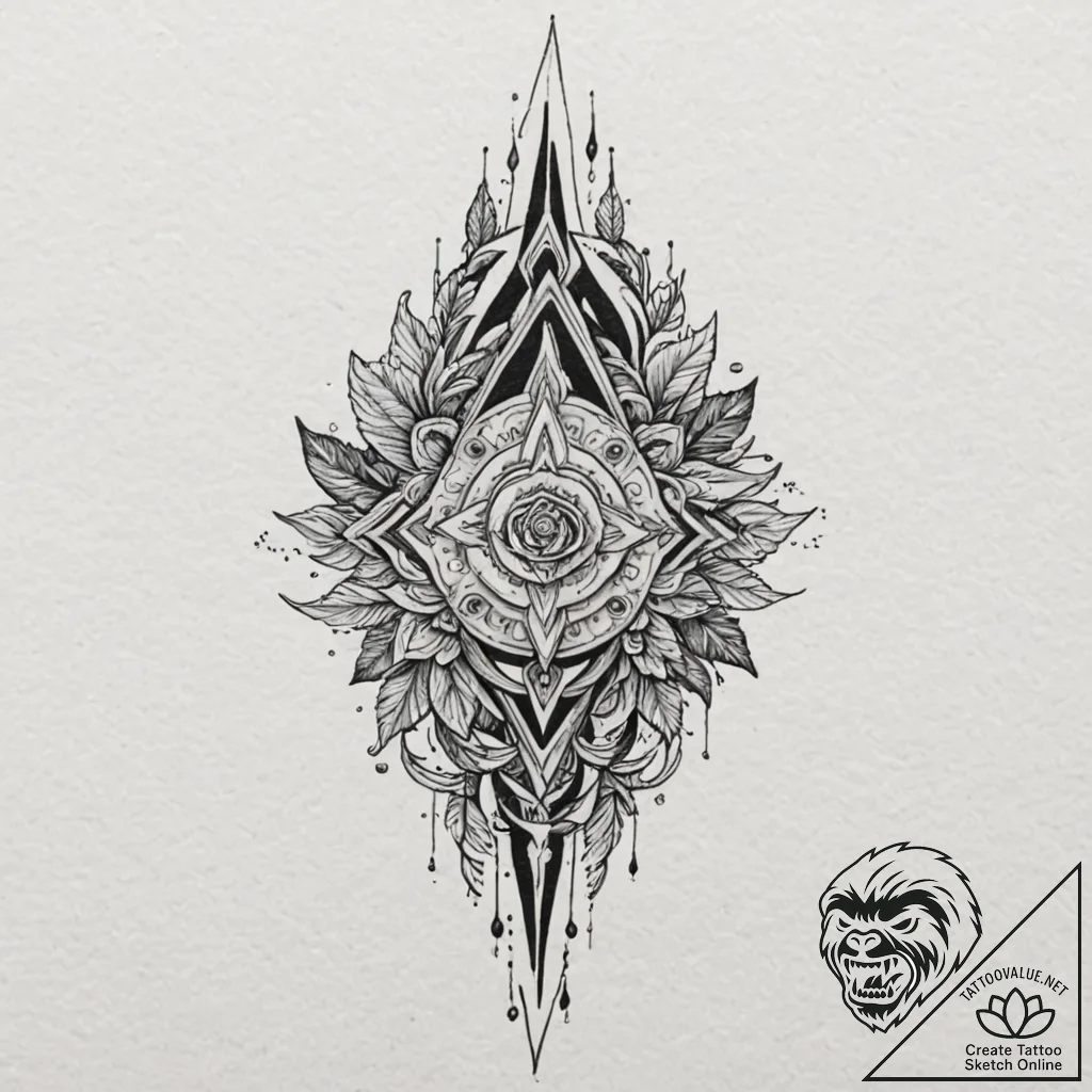 Spear, tattoo flash sheet design, on a clean... - tattoo sketch (№1753384749_0, 24.07.2025 19:19) — tattoovalue.net
