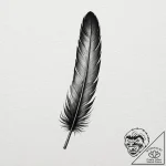 A single raven feather – tattoo sketch (№1753389527_0, 24.07.2025 20:38) — tattoovalue.net