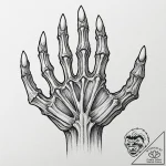 Yeti claw gripping bone relic, tattoo drawing… – tattoo sketch (№1753390557_0, 24.07.2025 20:55) — tattoovalue.net