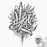 Obsidian quill writing in air, tattoo sketch… – tattoo sketch (№1753390779_0, 24.07.2025 20:59) — tattoovalue.net