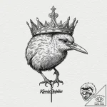 Kiwi bird with bone crown, concept art for ta… – tattoo sketch (№1753391417_0, 24.07.2025 21:10) — tattoovalue.net