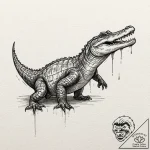 Alligator, tattoo line art, sketch tattoo sty… – tattoo sketch (№1753392649_0, 24.07.2025 21:30) — tattoovalue.net