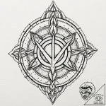 Bone sigil glowing faintly, tattoo line art,… – tattoo sketch (№1753394290_0, 24.07.2025 21:58) — tattoovalue.net