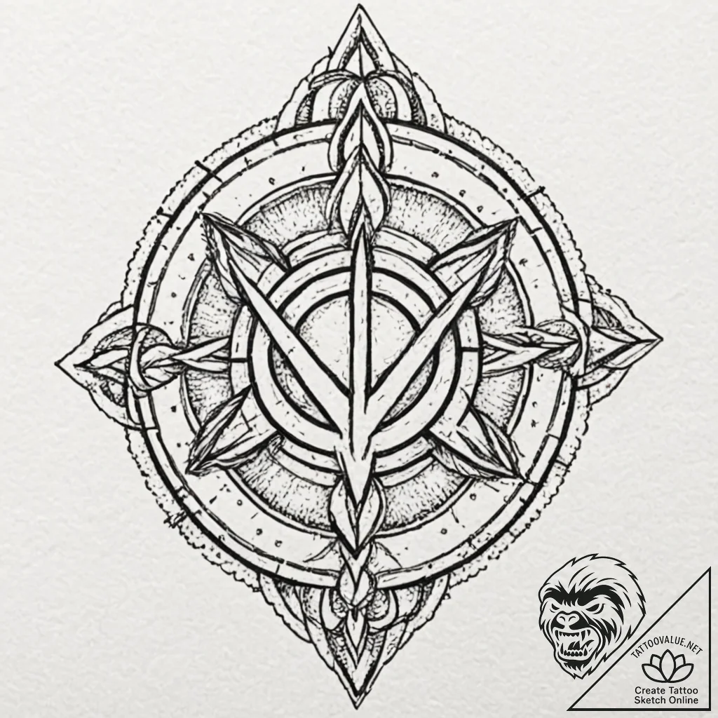 Bone sigil glowing faintly, tattoo line art,... - tattoo sketch (№1753394290_0, 24.07.2025 21:58) — tattoovalue.net