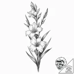 Gladiolus – tattoo sketch (№1753396701_0, 24.07.2025 22:38) — tattoovalue.net