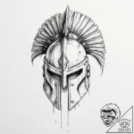 Spartan helmet – tattoo sketch (№1753397324_0, 24.07.2025 22:48) — tattoovalue.net