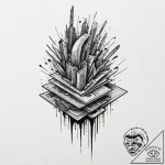 Data-knife plunging into a server, causing a… – tattoo sketch (№1753397732_0, 24.07.2025 22:55) — tattoovalue.net