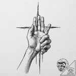 Puppet master’s hands controlling a human sil… – tattoo sketch (№1753397936_0, 24.07.2025 22:58) — tattoovalue.net