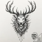 A slavic leshy (forest spirit), tattoo drawin… – tattoo sketch (№1753398760_0, 24.07.2025 23:12) — tattoovalue.net