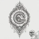 Frozen serpent crowned with starlight, tattoo… – tattoo sketch (№1753399169_0, 24.07.2025 23:19) — tattoovalue.net